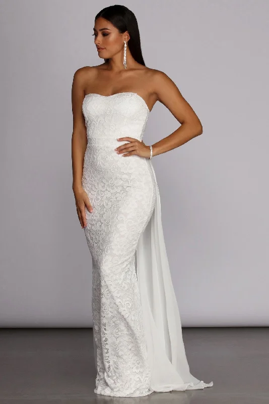 Day dresses for everyday wearBailey Strapless Stylish Lace Dress