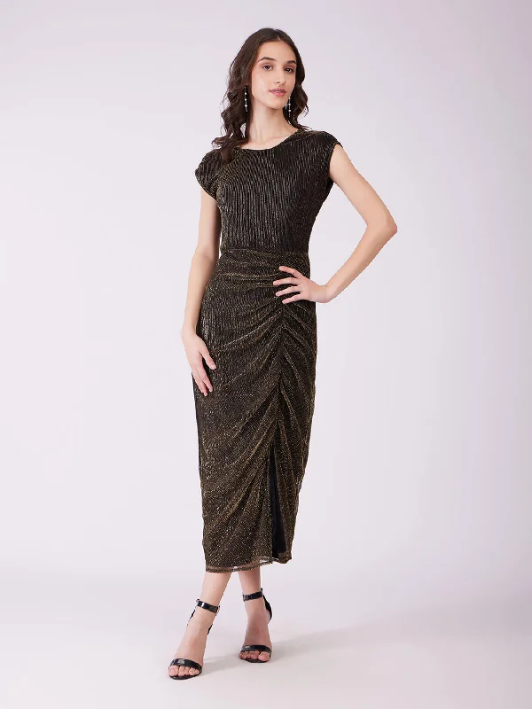 Chiffon dresses for womenLurex Metallic Bodycon Dress - Black