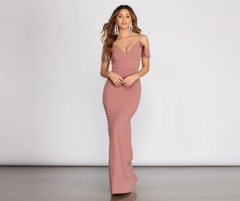 Cocktail dresses for womenReese Double Ruffle Charming Off Shoulder Mermaid Dress