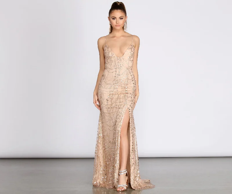 Off-the-shoulder dresses for womenCamille Glitter And Charming Mesh Cross Back Dress