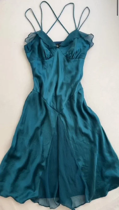 Women's casual dressesA-line Turquoise Sleeveless Homecoming Dress,Fall Dress Y3078