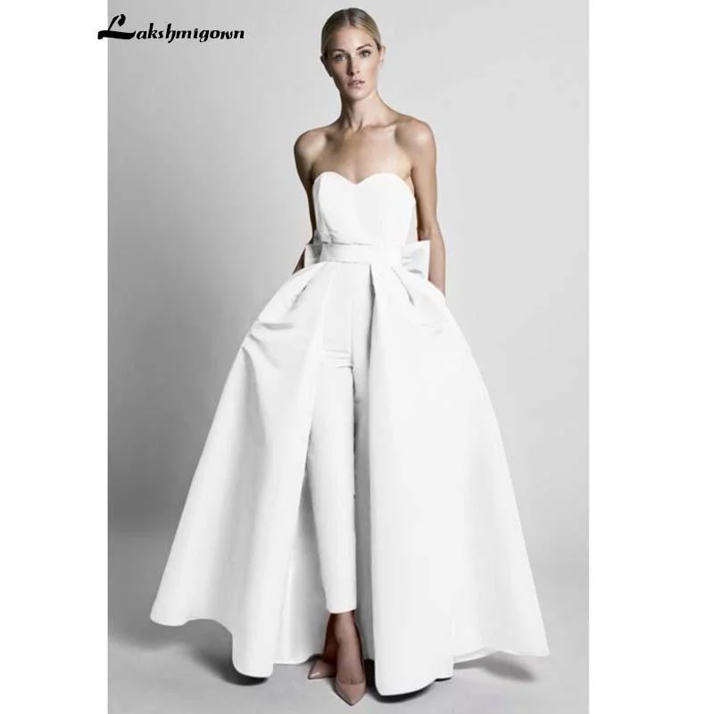 Maternity women's leggingsJumpsuits Wdding Dresses With Detachable Skirt Strapless