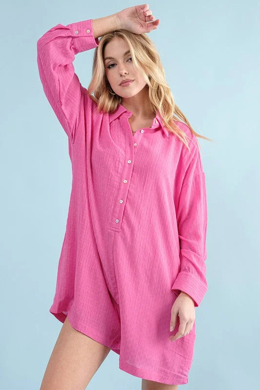 Floral print women's bottomsFuchsia Poppie Romper