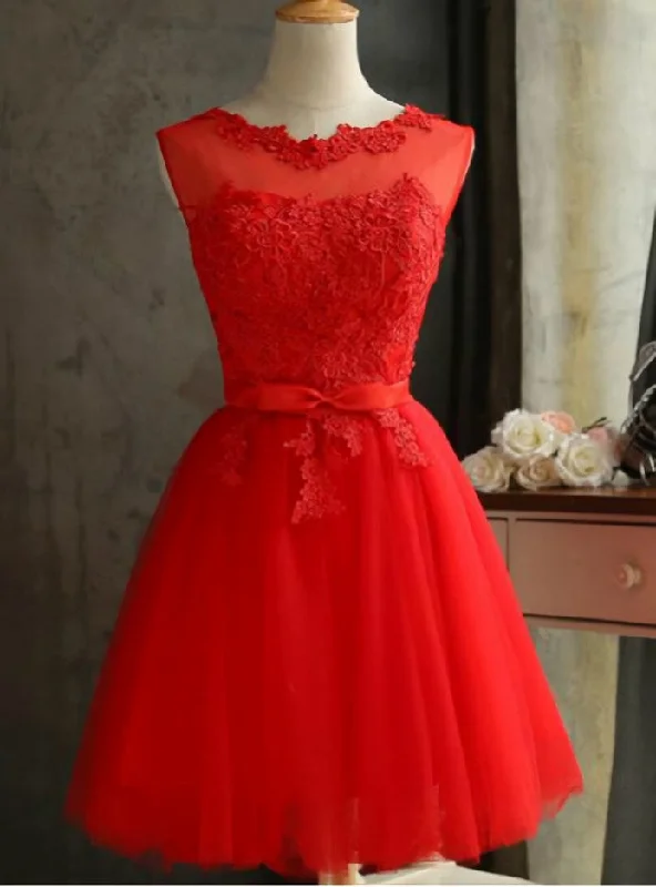 Tall women's dressesRed Short Bridesmaid Dress
