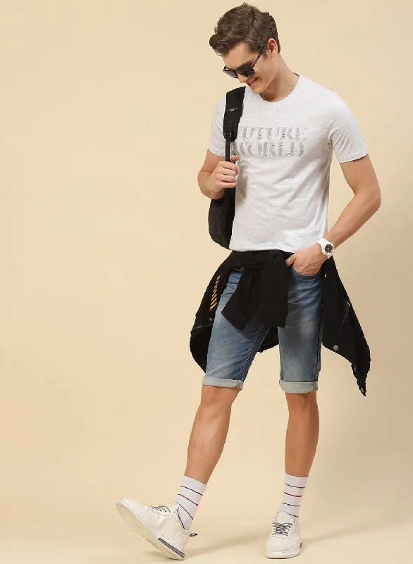 short-sleeved shirts for men with a relaxed, casual fitMen Grey Printed T-Shirt