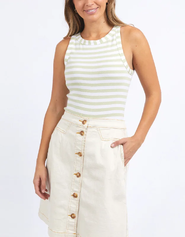 Black women's topsRuth Tank - Gleam/White Stripe