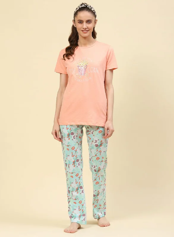 Tulip women's skirtsWomen Peach Printed Lower Set