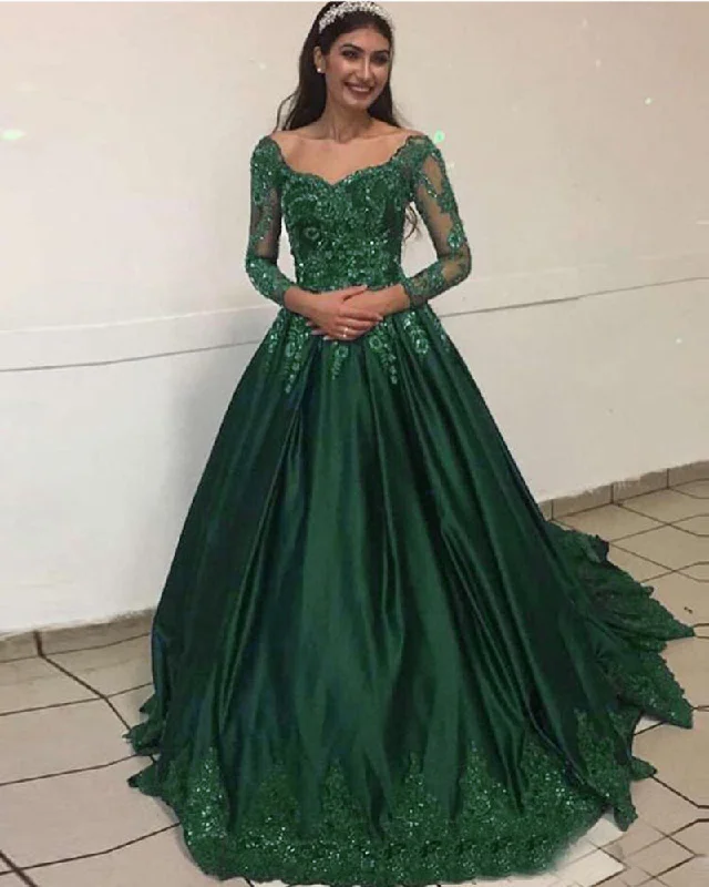 Denim dresses for womenGreen/Blue /Burgundy Prom Dress Ball Gown  Vintage Formal Colorful Lace Wedding  Dress for Engagement with Long Sleeves WD0619