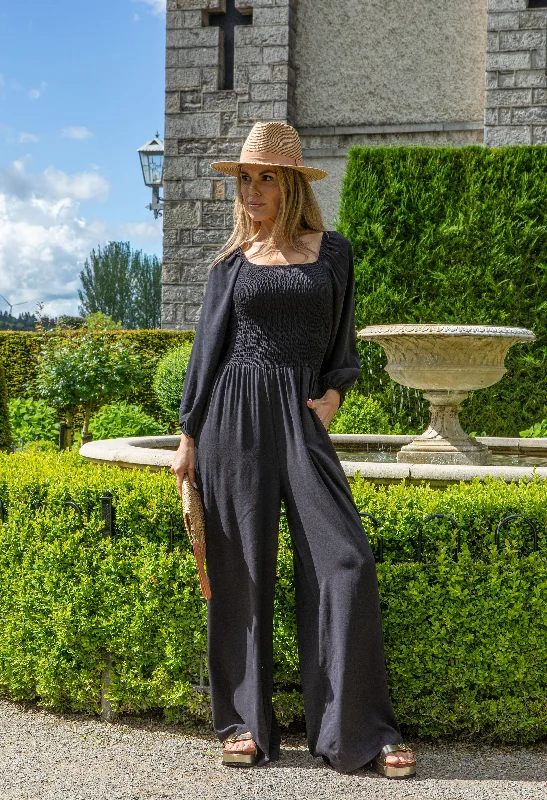 High-slit women's skirtsSmocking Bodice Jumpsuit