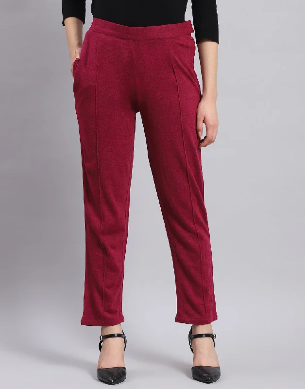 Maxi dresses for womenWomen Maroon Self Design Regular Fit Winter Lower