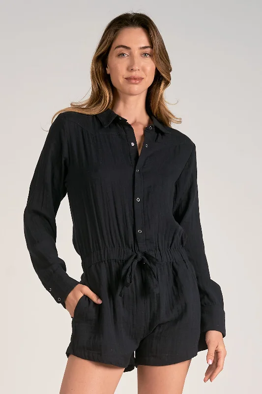 Leather women's pantsBlack Renee Romper