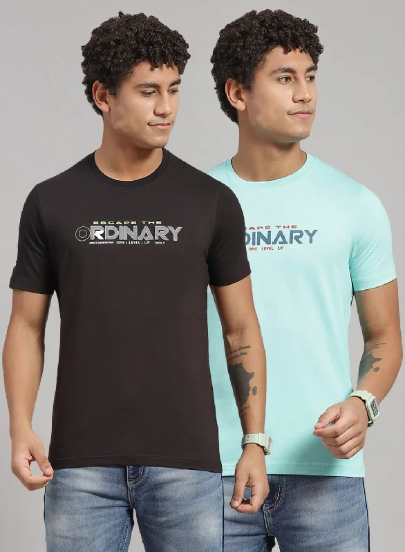 summer outfit inspiration with short-sleeved men's topsMen Green Printed T-Shirt 2 Pc