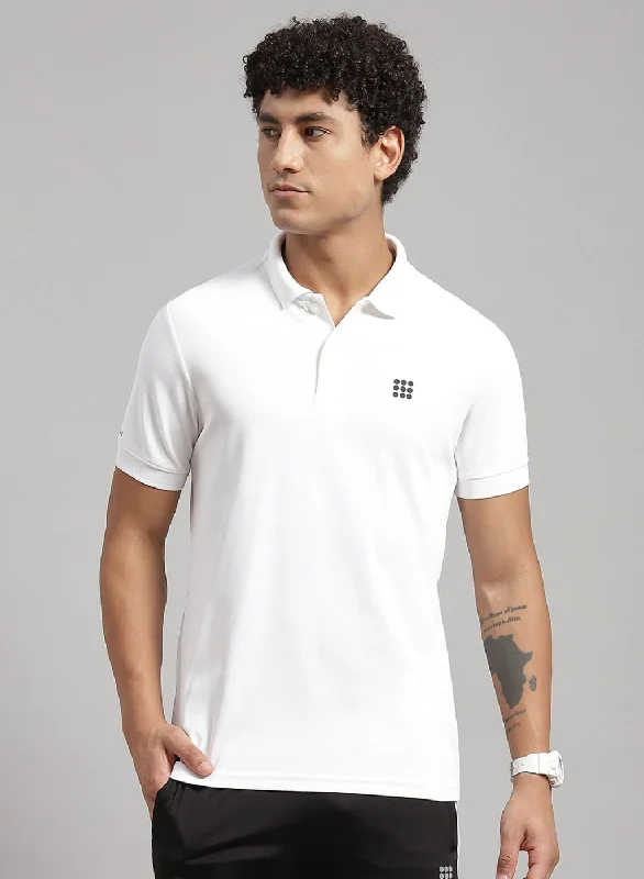 short-sleeved shirts for men with a relaxed, casual fitMen White Solid T-Shirt