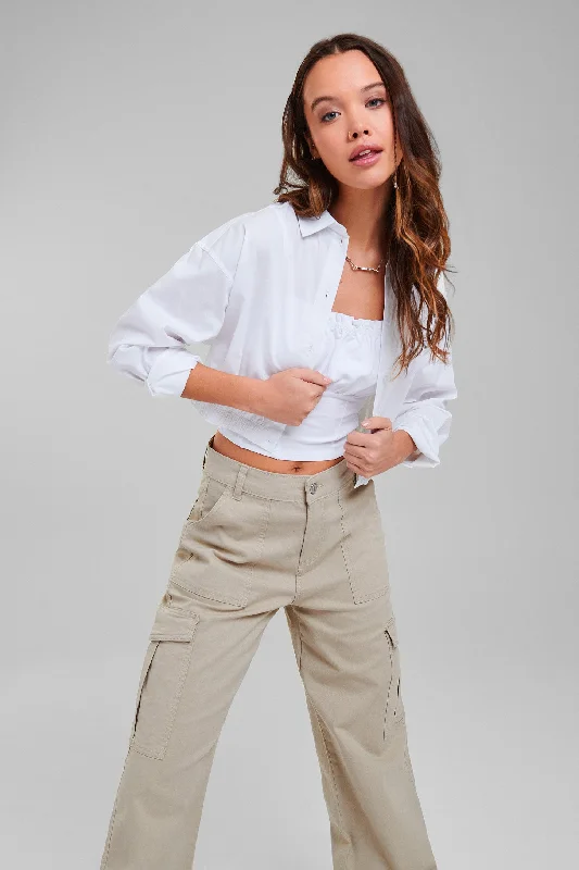Eco-friendly women's topsChemisier écourté taille élastique - Femme