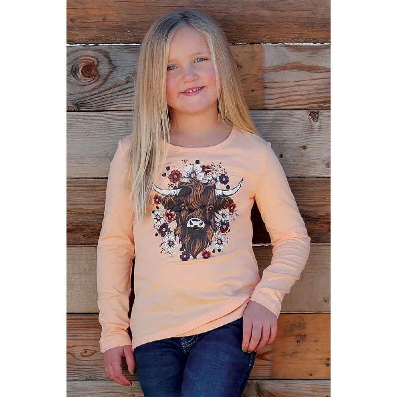 Zip-up women's topsCTK8870002 Cruel Girl Girls' Long Sleeve Tee - Peach