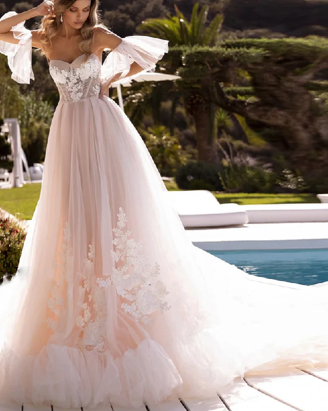 Bodycon dresses for womenRomantic Corset Sweetehart Blush Pink Wedding Dress,Women lace Bridal Dress WD0808