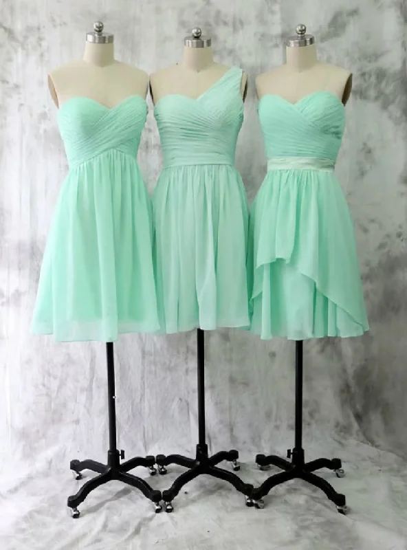 Glamour dresses for red carpet appearancesKnee Length Sweetheart Mint Bridesmaid Dress