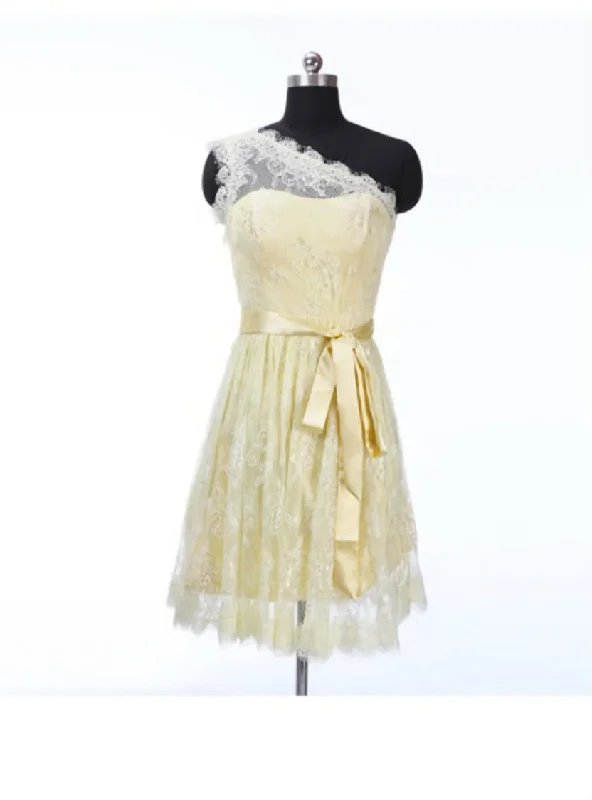 Round-neck dresses for womenOne shoulder bridesmaid dress junior bridesmaid dress lace bridesmaid dress