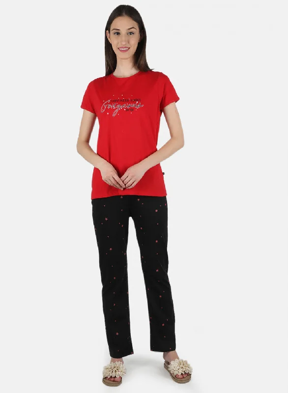 Jumpsuits for womenWomen Red Printed Lower Set