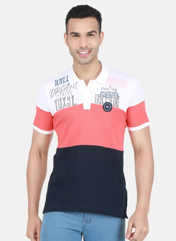 short-sleeved tops for men worn with chinosMen Red Printed T-Shirt