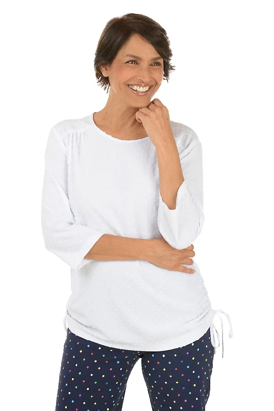Statement women's topsDobby Textured Side Shirred Top