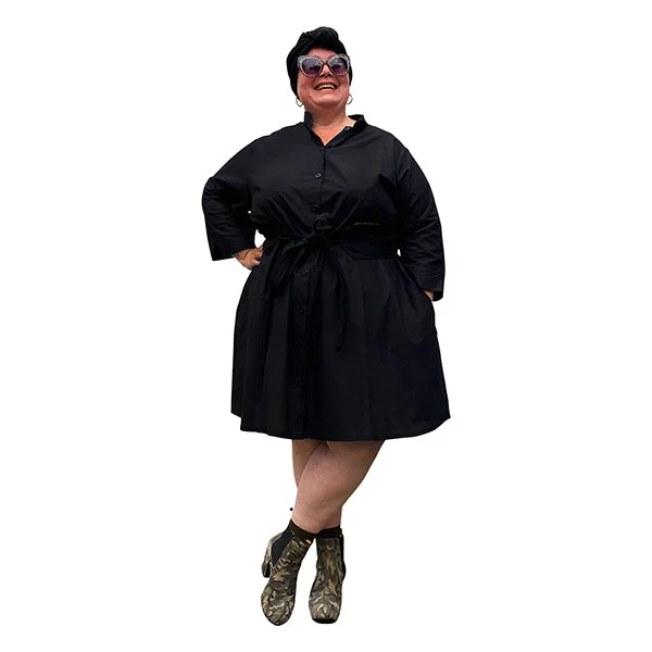 A-line dresses for womenAggie Dress Plus size Dress in black cotton