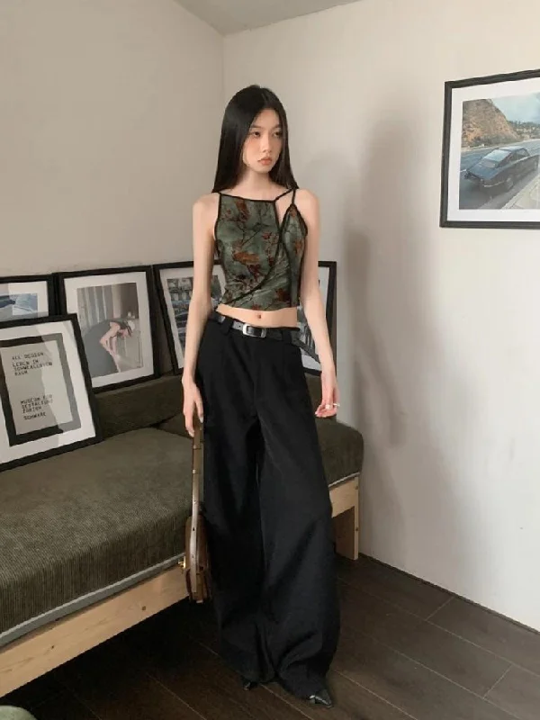 Local artisan women's topsFairycore Floral Asymmetric Top