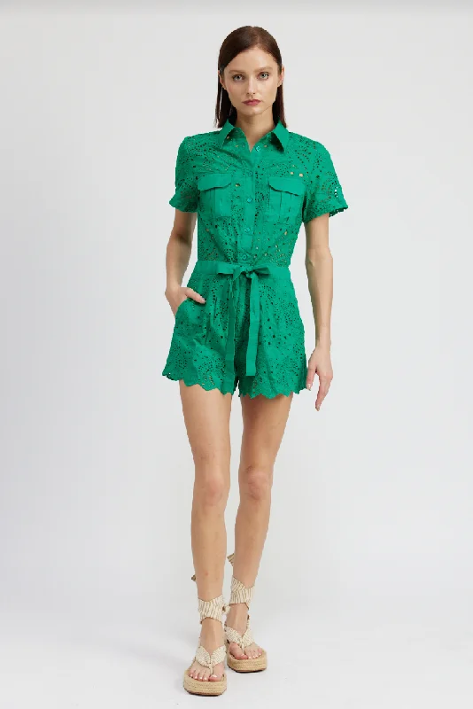 Wide-leg women's pantsGreen Vickie Romper