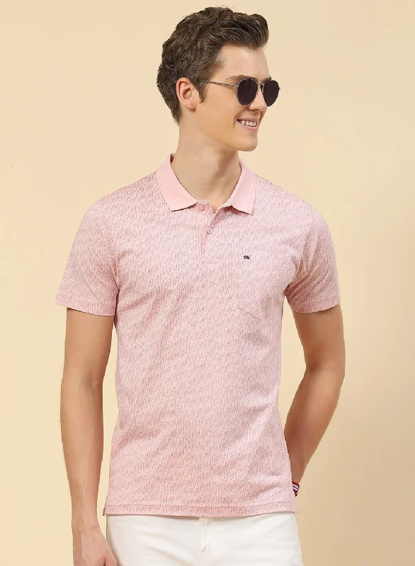 care instructions for short-sleeved men's clothingMen Pink Printed T-Shirt