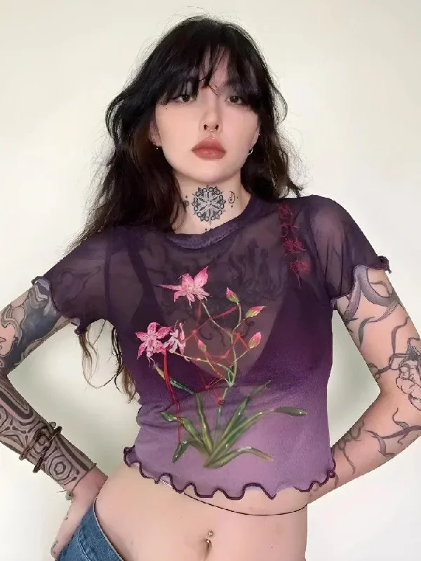 Travel women's topsFairycore Lily Sheer Top