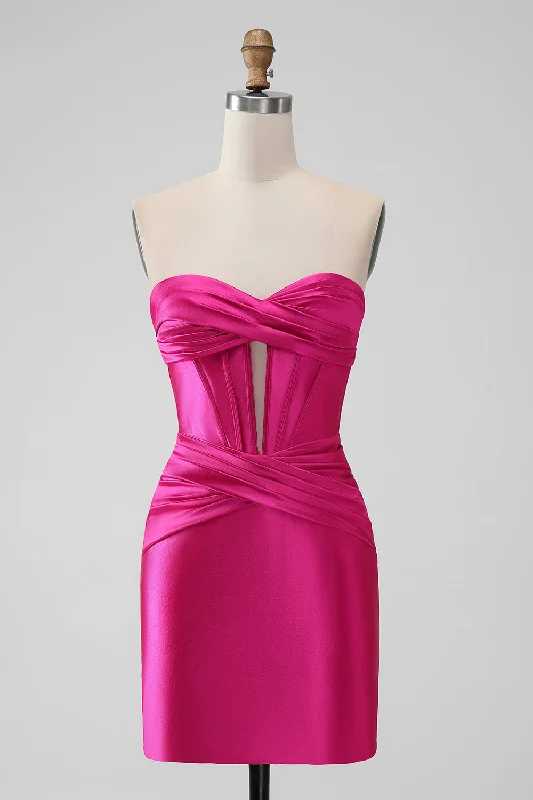 Bodycon dresses for womenFuchsia Bodycon Sweetheart Pleated Corset Short Homecoming Dress Bodycon dresses for womenFuchsia Bodycon Sweetheart Pleated Corset Short Homecoming Dress