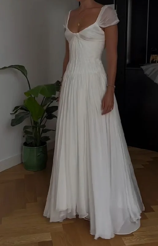Bridal dresses for womenBeautiful White Chiffon A Line Prom Dress Wedding Dress SH1227