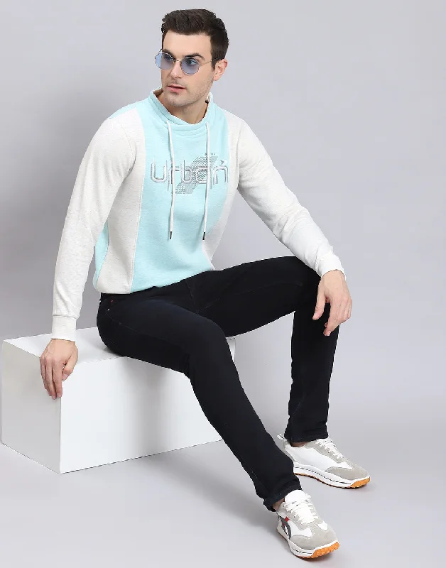 men's sports shirts with team logosMen Blue Solid F Neck Full Sleeve Sweatshirt