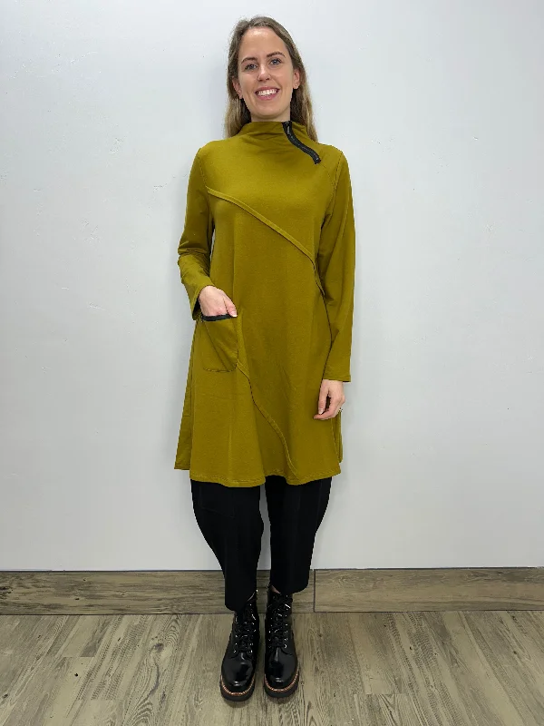 Spring women's topsMarsh Avocado Long Sleeve French Terry Dress