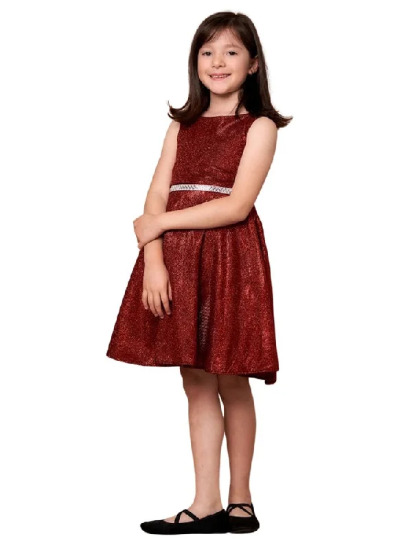 Backless dresses for womenGirls Red Glitter Metallic Junior Bridesmaid Dress 8-16