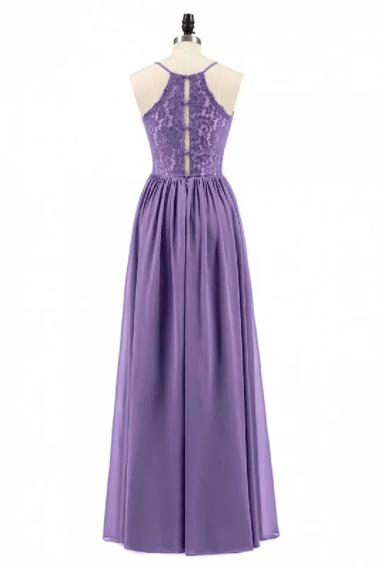 Smock dresses for womenPurple Spaghetti Straps A-Line Long Bridesmaid Dress