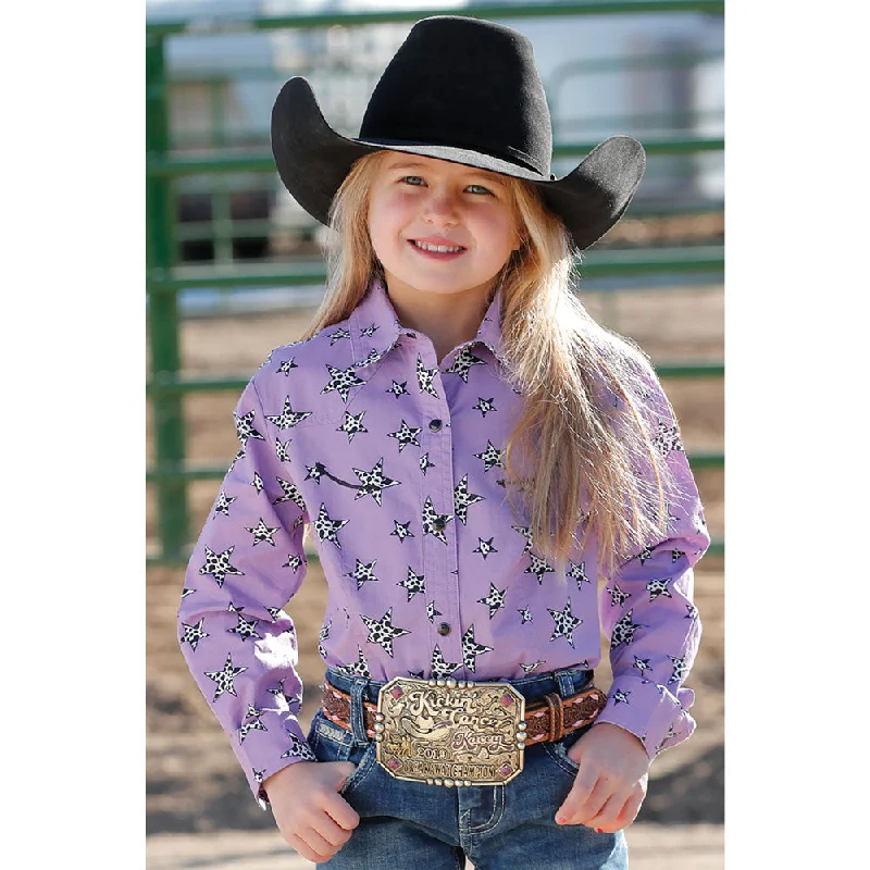Embellished women's topsCTW3370026 Cruel Girl Girls' Long Sleeve Western Snap Shirt - Purple