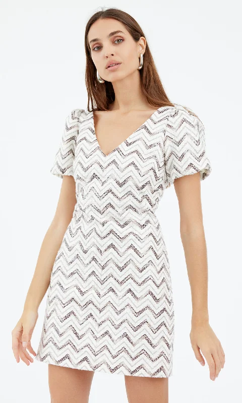 Synthetic dresses for budget-friendly optionsCali Sequins Chevron Mini Dress