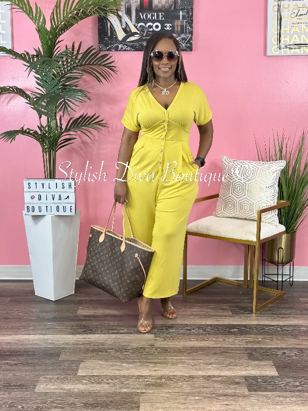 Bodycon dresses for womenLeanne Capri Jumpsuit (Lt Mustard)
