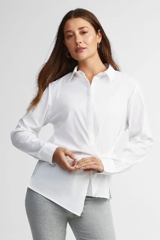 Leather-look women's topsChemise portefeuille semi-ajustée - Femme