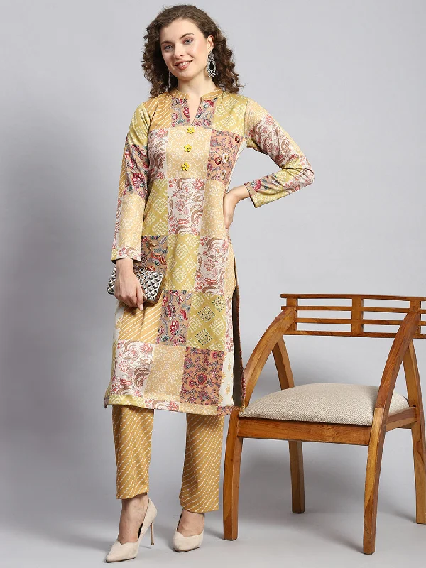 Asymmetric skirts for womenWomen Yellow Self Kurti+Lower Set