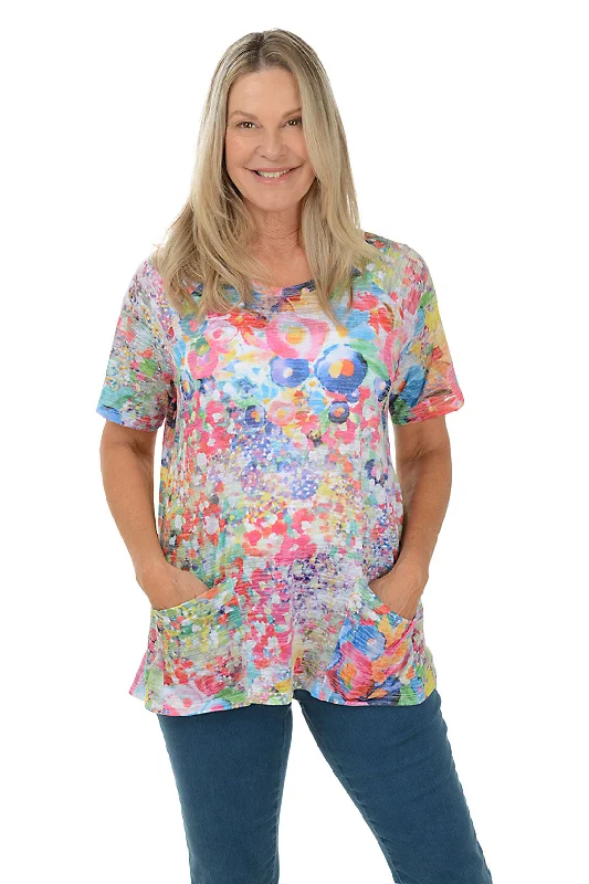 Lace-up women's topsMeadow Short Sleeve Burnout Knit Top