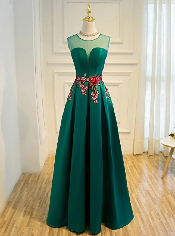 Workout dresses for active lifestylesGreen Satin Lace Up Floor-length Bridesmaid Dress