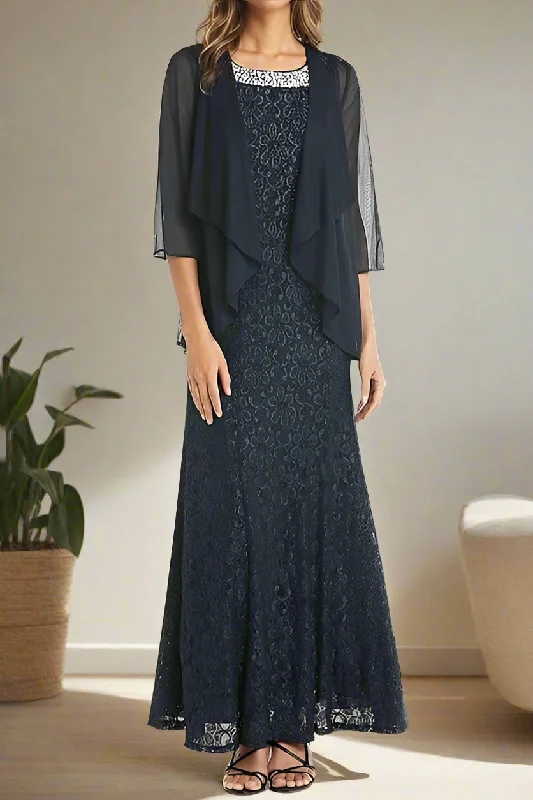 Mini dresses for womenTwo Piece Beading Ankle Length Chiffon Mother of the Bride Dress