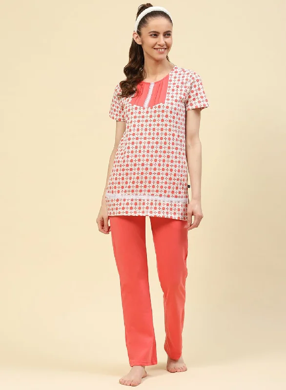 A-line women's dressesWomen Pink Printed Lower Set