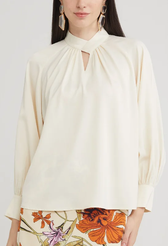 Affordable women's topsKey Hole Criss Cross Blouse