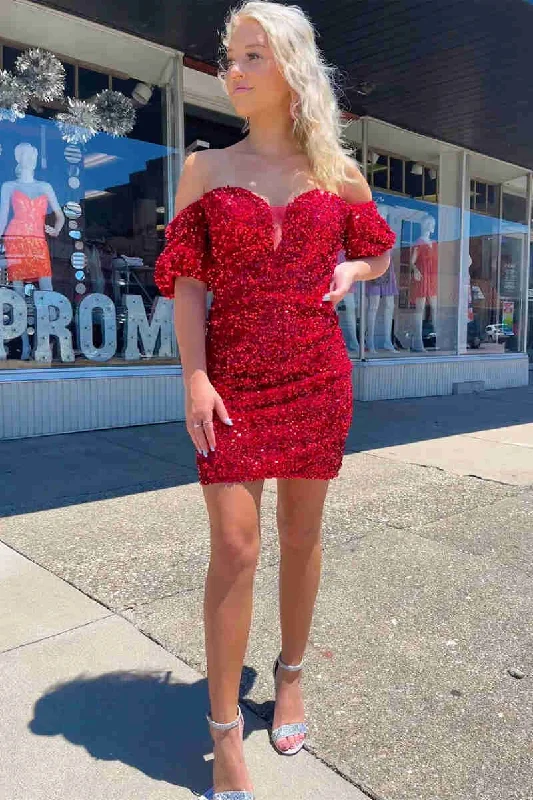 Velvet dresses for womenVerity |Bodycon Sweetheart Sequins Homecoming Dress