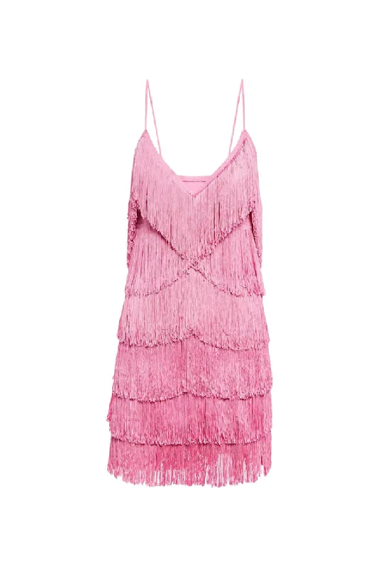 Flowy dresses for womenSexy V Neck Spaghetti Strap Layered Fringe Flapper Bodycon Party Mini Dress