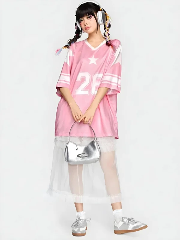 Fine knit women's topsSoft Girl Star 26 Jersey Top