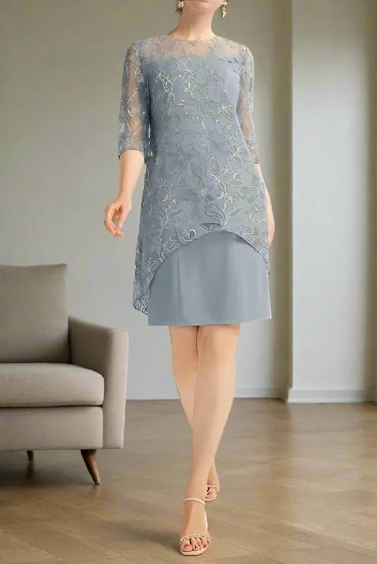 Floral dresses for womenElegant Chiffon Half Sleeves Mother of the Bride Dress